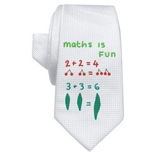 'Maths Is Fun' White Tie /