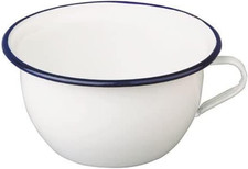 Chamber Pot Blanca 2,7 L of Enamelled Steel, White/Blue, Ceramic, 22 X 22 X 1...