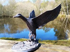 Flying Duck Garden Sculpture Ornament Decor