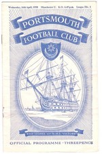 1957/8 Portsmouth v Manchester United programme 16/4/58