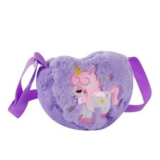 Cartoon Cute Plush Unicorn Shoulder Bag Coin Purse Wallet Children Girl Handbag