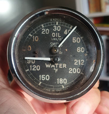 Smiths Oil Pressure / Water Temperature Gauge Original Classic Mechanical Gauges