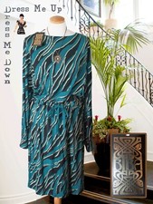 BIBA Dress Teal Black Zebra