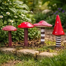 Red mushroom ornaments - ornaments, garden