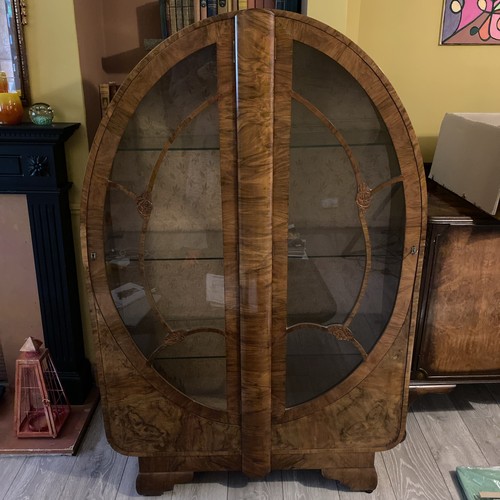 Beautiful walnut vitrine art - walnut,