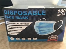 3-Ply Disposable Surgical Face Masks - Pack Of 100