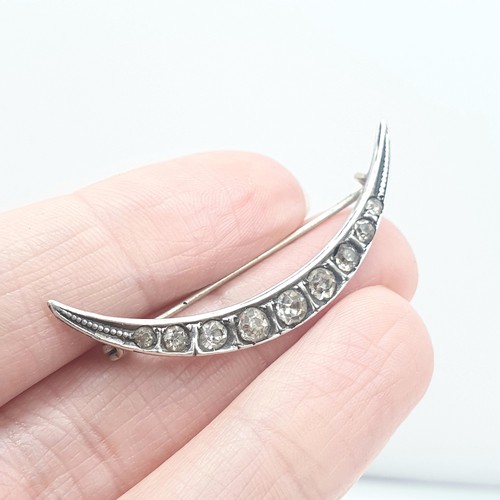Antique solid silver crescent - antique,