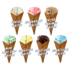 Set of 7 Ice Cream Waffle Cone
