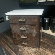 32 Cm Wide by 40 Cm High miniature  Lovely Antique 4 Chest Of Drawers dark wood 