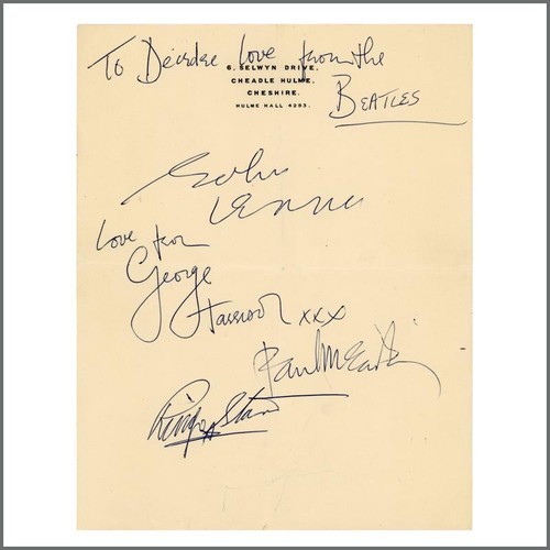 Beatles autographed letterhead - autographed,