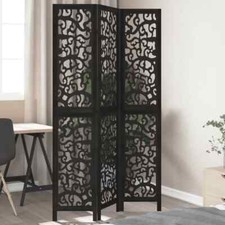 Room Divider 3 Panels Black