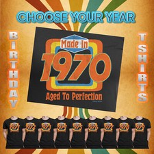 Mens 70s Birthday Year TShirt  MADE IN 1970s 50th Seventies 1973 70s Born