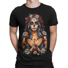 Gothic Sugar Skull Woman Portrait T-Shirt Dark & Ornate Day of the Dead #D#T2382