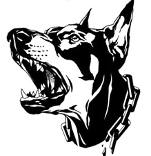 LARGE 23"  doberman dog  k9 security car van bonnet vinyl side sticker wall art