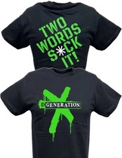 WWE DX D-Generation X Two Words Splatter Green Logo T-shirt