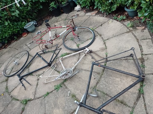 Four vintage 70s bike frames - four,