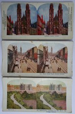 3 Stereoview Cards Ireland Cathedral Dublin Clock Tower Queenstown 1906-1925