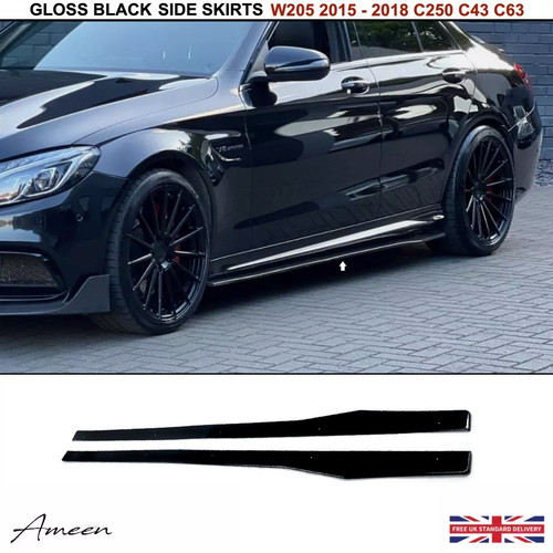 Gloss black mercedes - gloss, side