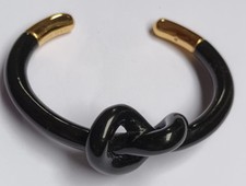 Kate Spade  Black, Heavy, With A Heart Gold Bracelet Bangle 