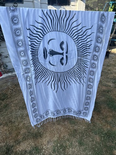 White black sun sarong - white,