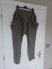 Womens Green Loose Harem Trousers - Size 16 - Topshop