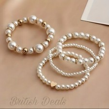 4 Pcs Set Womens White Gold