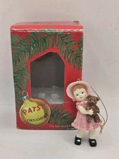 EFFANBEE Vintage Patsy Doll Teddy Bear Christmas Resin Hanging Ornament W Box