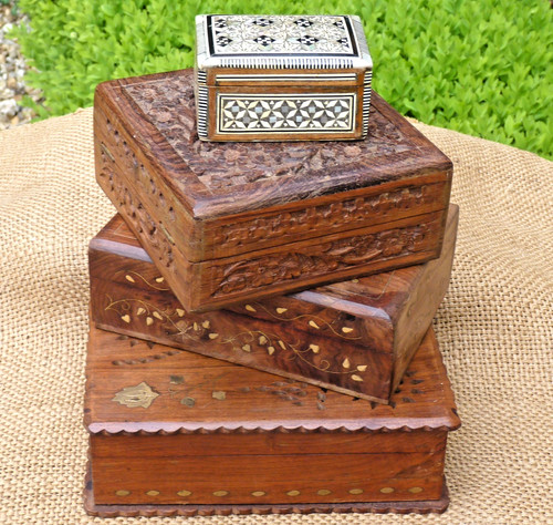 Vintage wooden box jewellery - vintage,
