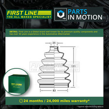 CV Joint Boot FCB2343 First Line C.V. Driveshaft Gaiter Top Quality Guaranteed