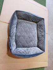 Dream Paws Geometric Bluey Grey & Grey Sofa Bed 70x60x22cm Washable Dog Bed