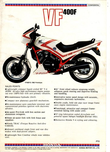 1983 honda vf400fd super - 1983,