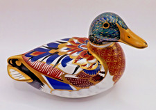 Royal Crown Derby"  Mallard Duck "  Paperweight - Boxed  -  Gold Stopper