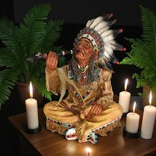 Indian Chief Smoking a Peace