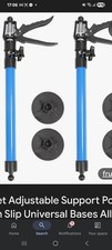 2 Set Adjustable Support Pole 50 115cm Non Slip Universal Bases Alloy Steel UK