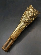 Unusual Old Vintage Antique Novelty Cute Cat Kitten With bow Brass Nutcracker