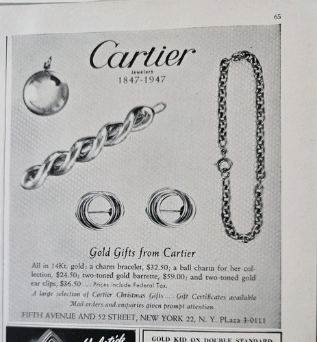 1947 cartier gold charm - 1947,