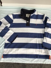MENS TOM JOULE / JOULES QUARTER ZIP COTTON RUGBY SHIRT TOP SIZE 2XL /XXL