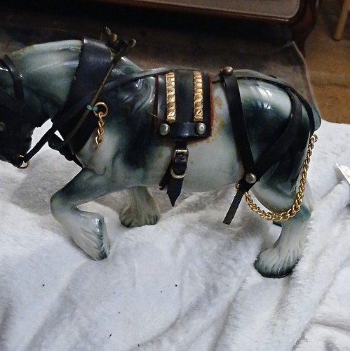 Grey ceramic pottery - grey, horse