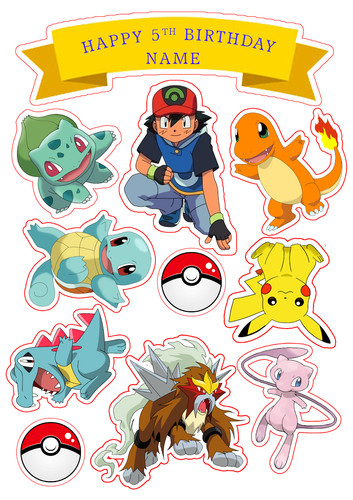 Pokemon personalised edible - pokemon,