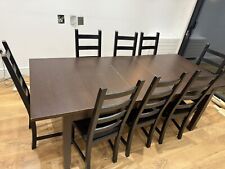 IKEA bjursta DINING TABLE Brown Wood Rectangle Extendable (seats 8-12)