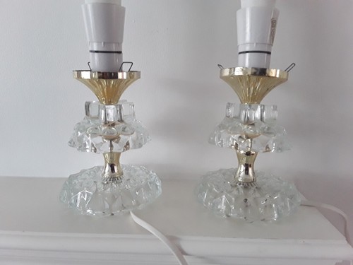 Vintage cut glass - cut, glass/chrome