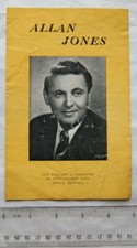 vintage Allan Jones, Victoria Hall, Hanley Programme