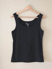 Papaya Black Cotton Tank Top