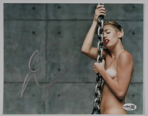 Miley cyrus jsa signed - cyrus,
