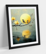 BEAUTIFUL BIRDS AT A FULL MOON