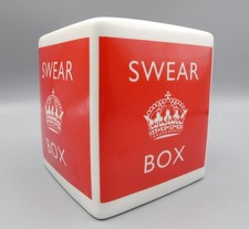 Ceramic Swear Box Money Bank with Stopper 10cm Square Piggy Bank ~ VGC