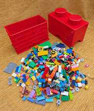 Red LEGO Storage 2 Stud Brick