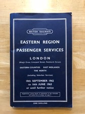 BR Eastern Region Passenger Services Timetable September 1962 to June 1963