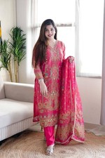 Top Bottom Dupatta Suit Modal Silk Bollywood Pure Party stitched dress Wear RF39