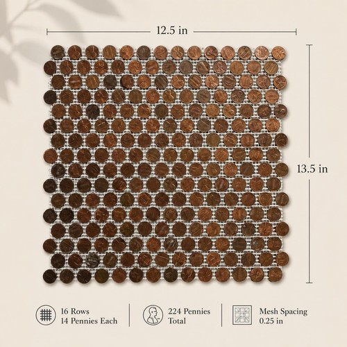 Handmade copper penny tile - handmade,